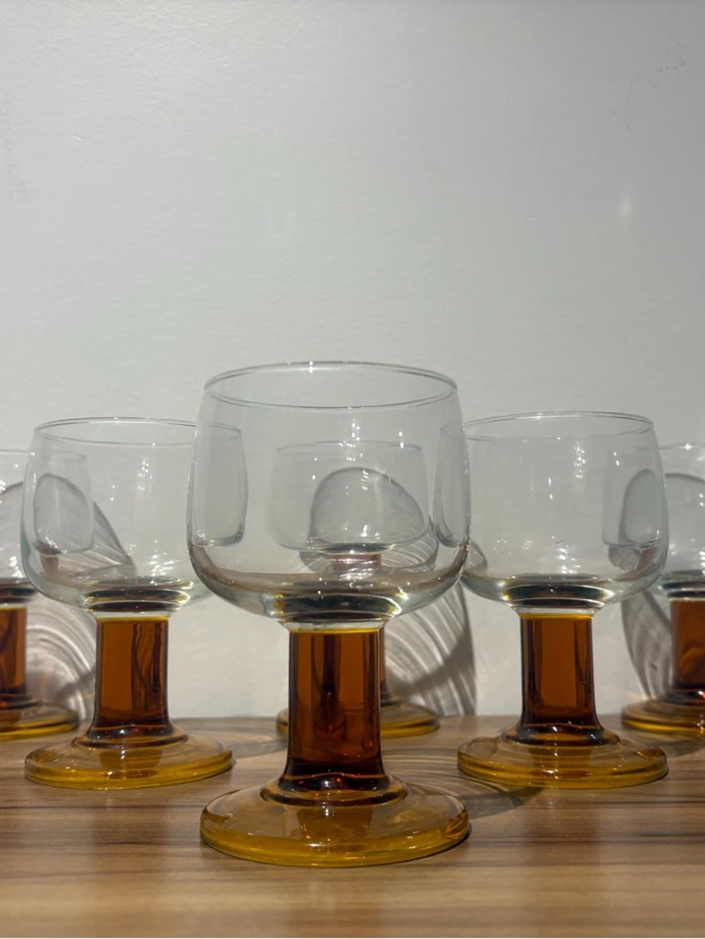 Amber Short Stem Goblets - Set of 6
